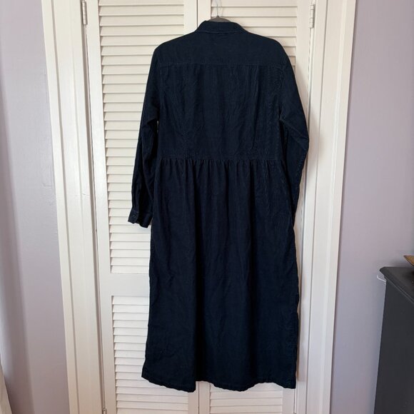 Vintage L.L. Bean shirtdress 16 corduroy navy blue cotton - Picture 7 of 8